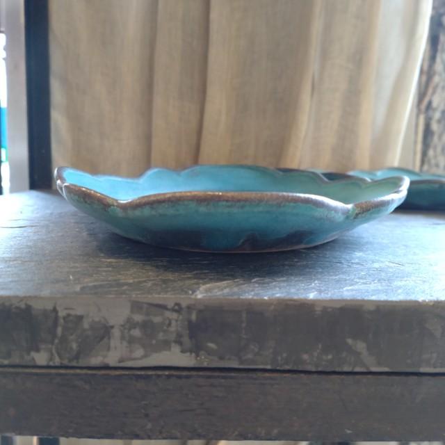 Mashiko Ware: Mokumoku Oval Plate, Shabby Turquoise, MAINDISH PLATE, LUNCH, Pasta, Made in Japan
