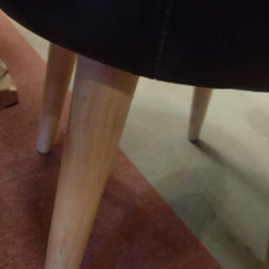 LEATHER　WOODEN　ROUND STOOL　　Cow Leather Genuine Leather Mango Wood