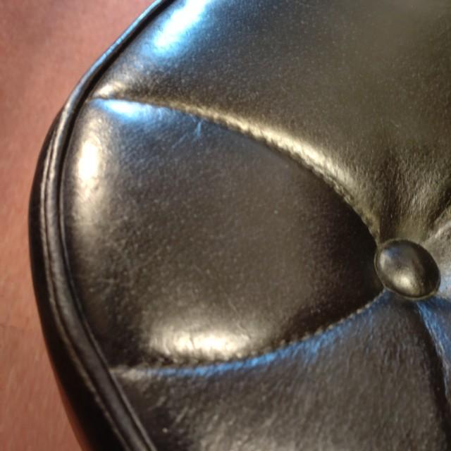 LEATHER WOODEN SQUARE STOOL Cow Leather Genuine Leather Mango Wood