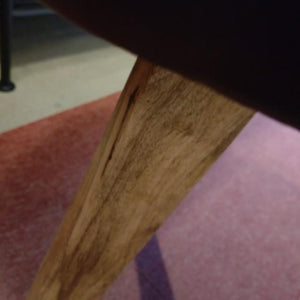 LEATHER WOODEN SQUARE STOOL Cow Leather Genuine Leather Mango Wood