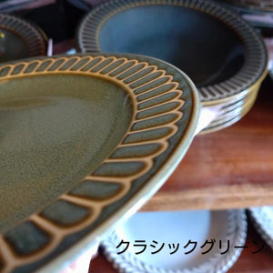 Potmum Classic 190cm Plate, Mino Ware, Available in Two Colors, Main Dish, Single Plate, Made in Japan, Western Tableware, Yamago Pottery