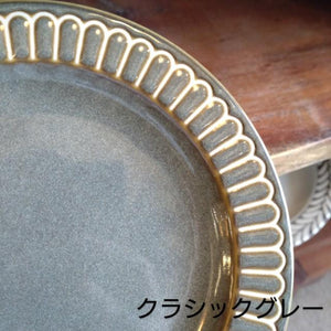Potmum Classic 190cm Plate, Mino Ware, Available in Two Colors, Main Dish, Single Plate, Made in Japan, Western Tableware, Yamago Pottery
