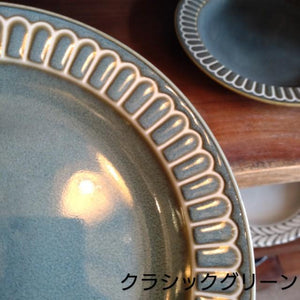 Potmum Classic 190cm Plate, Mino Ware, Available in Two Colors, Main Dish, Single Plate, Made in Japan, Western Tableware, Yamago Pottery