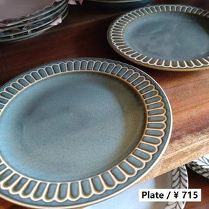 Potmum Classic 190cm Plate, Mino Ware, Available in Two Colors, Main Dish, Single Plate, Made in Japan, Western Tableware, Yamago Pottery