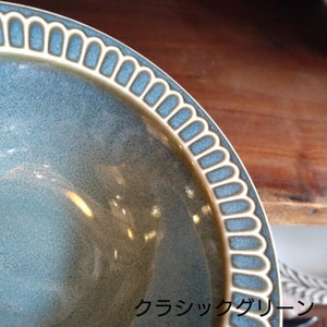 Potmum Classic Oatmeal Plate, Mino Ware, Deep Plate, Salad Bowl, Cereal, Available in Two Colors, Made in Japan, Western-Style Tableware, Yamago Pottery