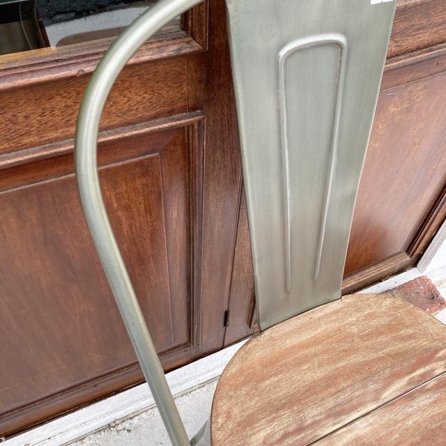Steel and wood dining chair