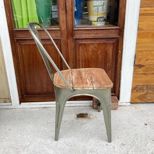 Steel and wood dining chair