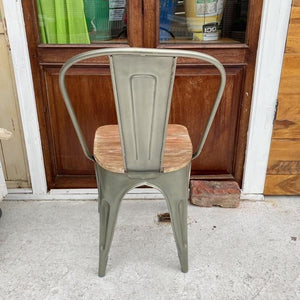 Steel and wood dining chair