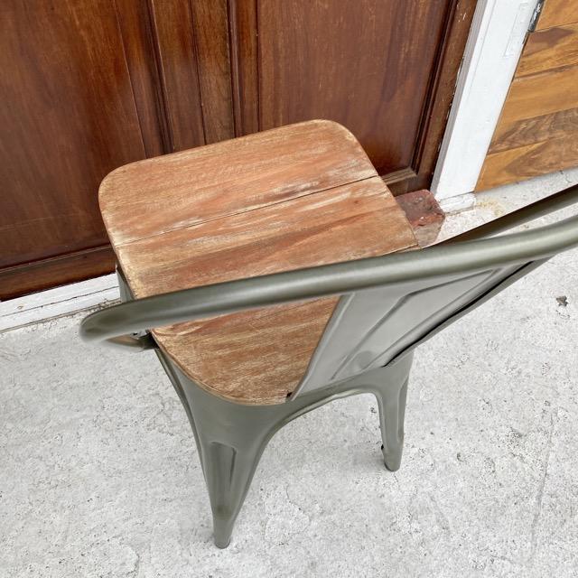 Steel and wood dining chair