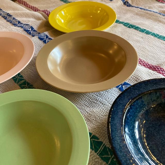 Plain rim soup plate in 5 colors