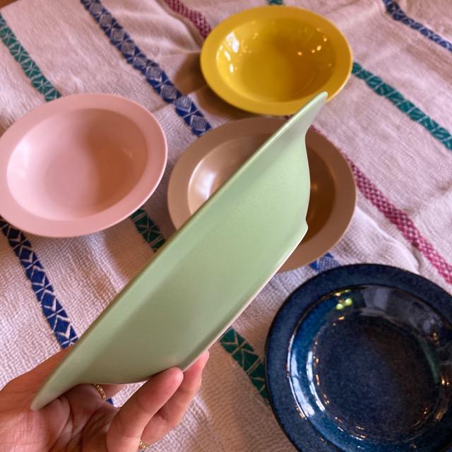 Plain rim soup plate in 5 colors