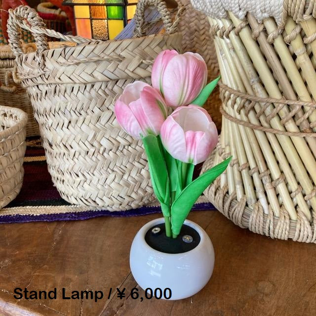 チューリップポータブルランプ　ピンク