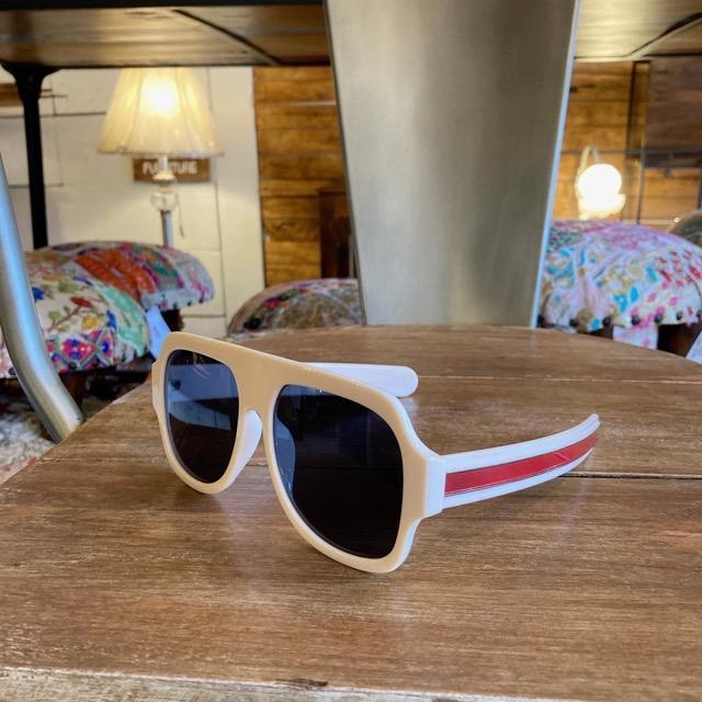 Retro Big Grandpa Sunglasses Ivory x Black