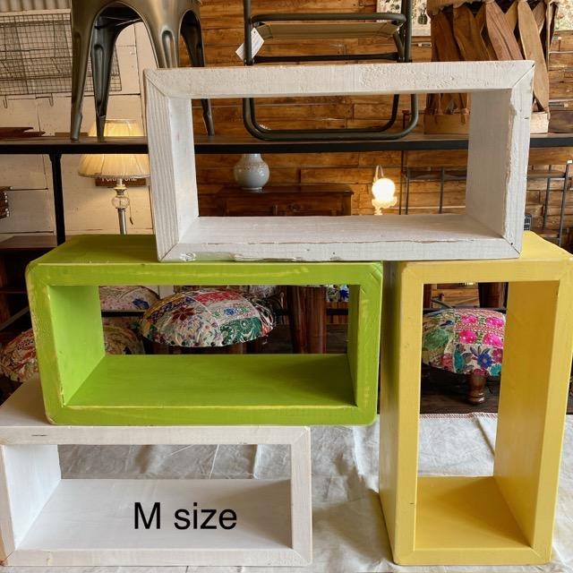 TOPANGA Furniture　カラフルウッドボックス　Mサイズ／ターコイズブルー