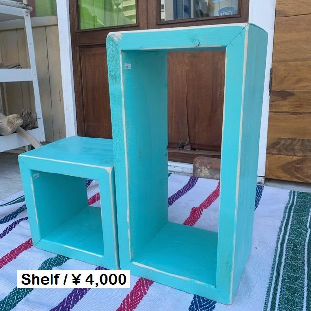 TOPANGA Furniture　カラフルウッドボックス　Sサイズ/ターコイズブルー
