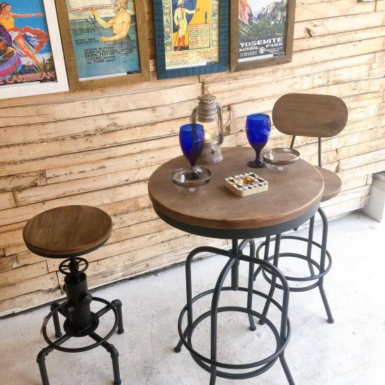 【倉庫直送】【送料無料】リフティング　バーテーブル　ブラック　パインウッド　スチール　インダストリアル　ハイテーブル