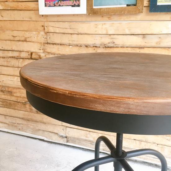 【倉庫直送】【送料無料】リフティング　バーテーブル　ブラック　パインウッド　スチール　インダストリアル　ハイテーブル