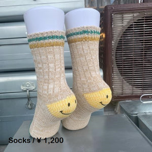 TOPANGA SOCKS 　スマイルソックス　ベージュ