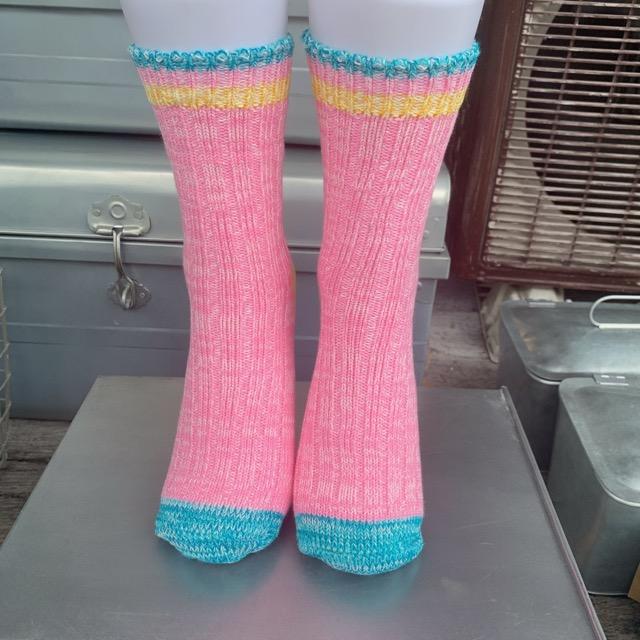 TOPANGA SOCKS 　スマイルソックス　ピンク