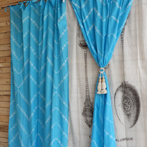 TOPANGA　Shibori　Curtain　シボリカーテン　W110xH180cm　青