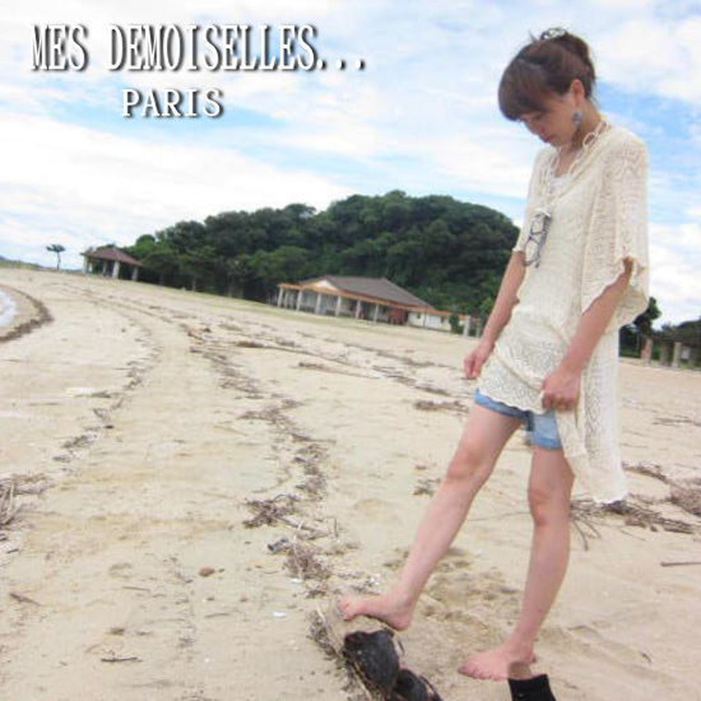 MES DEMOISELLES Paris(メドモアゼル)　かぎ編み総レースカットソー　ホワイト