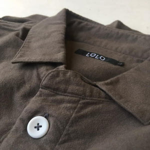 LOLO　綿ネル　シャツジャケット　チャコールグレー