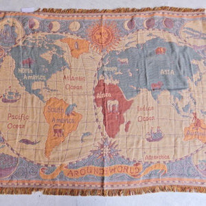世界地図のスローケット　130×180cm