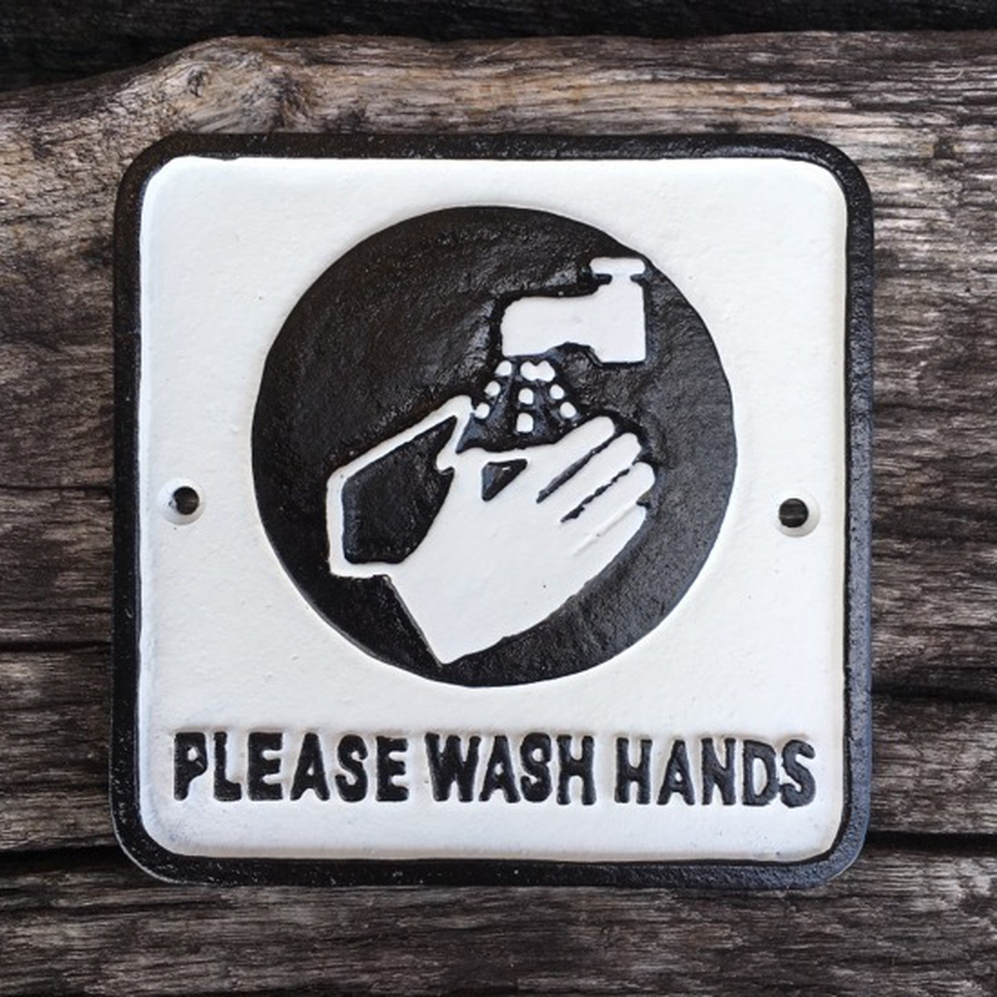 アイアンサインプレート　WASH HANDS