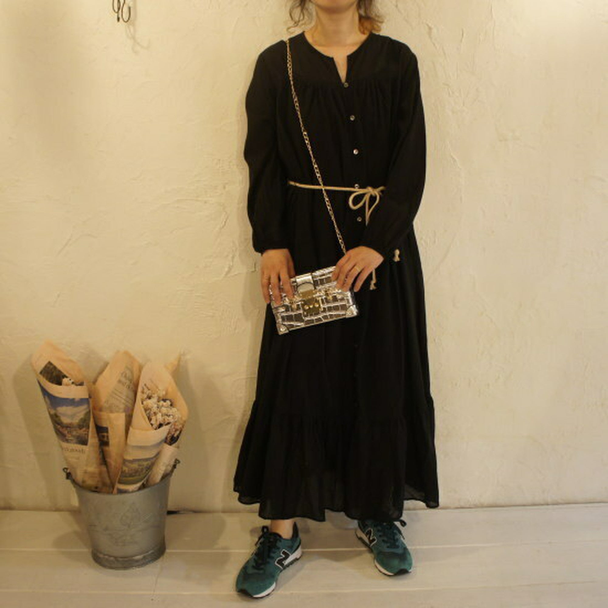 ワンピース octette COTTON SLUB OPS_2COLOR セール】カラーブロッキングニットワンピース（ワンピース