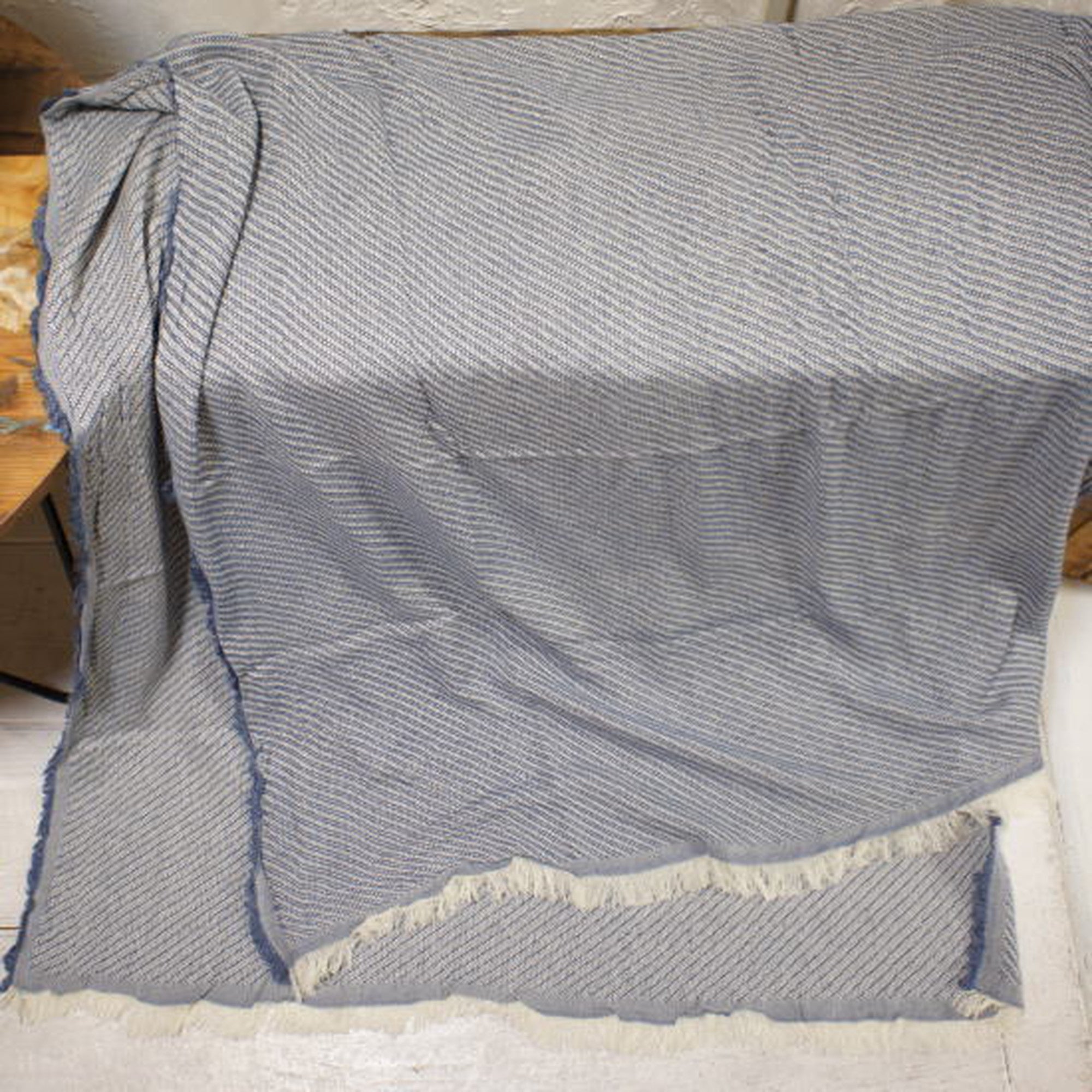 スラントストライプストール　ブルー