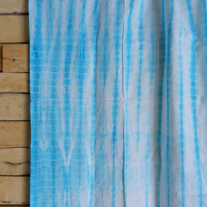 TOPANGA　Shibori　Curtain　シボリカーテン　W110xH90cm　白x青