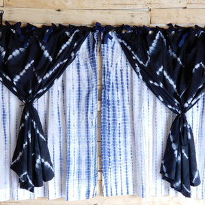 TOPANGA　Shibori　Curtain　シボリカーテン　W110xH90cm　黒