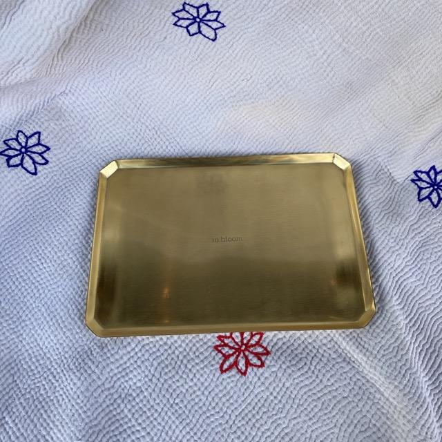 Gold Rectangular Tray, Large Size