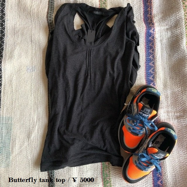 バタフライタンクトップ　チャコールグレー