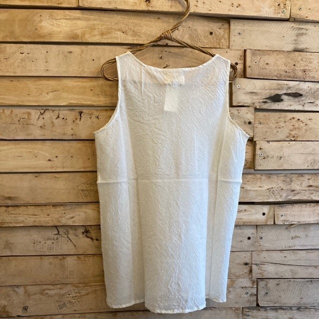 Cotton voile tank top in natural