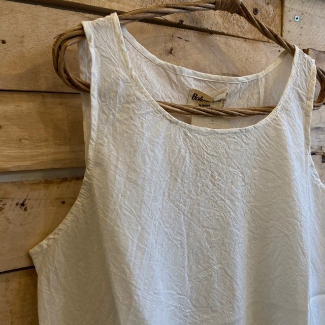 Cotton voile tank top in natural