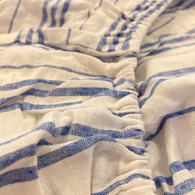 Single fitted sheet, blue border/S