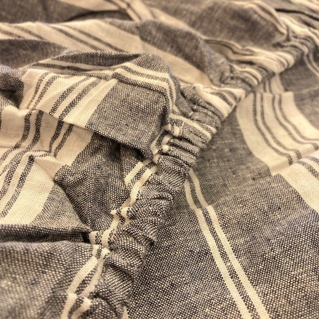 セミダブルボックスシーツ　ブルーストライプ/SD