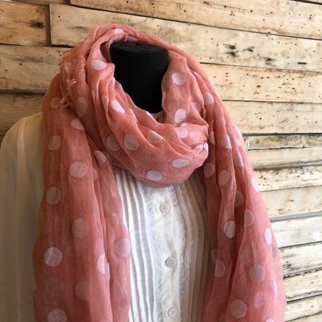 Coin dot large scarf in pink