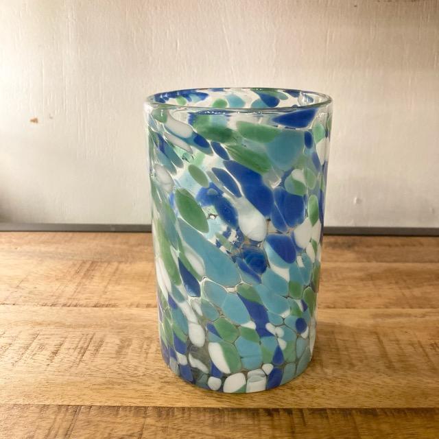 Mexican Recycled Glass Marble Glass Blue