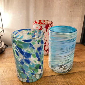 Mexican Recycled Glass Marble Glass Blue