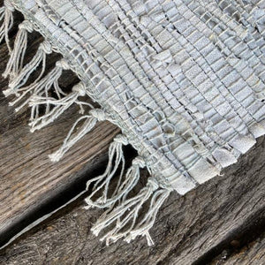 Goat leather rug mat 50 x 85 cm white