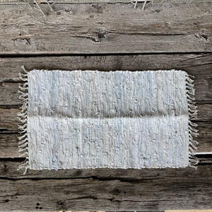 Goat leather rug mat 50 x 85 cm white