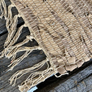 Goat leather rug mat 50×85cm beige