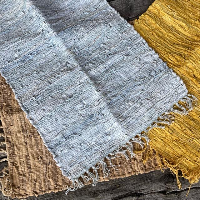 Goat leather rug mat 50×85cm beige