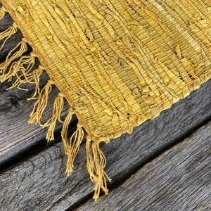 Goat leather rug 50×85cm mustard