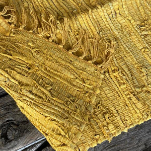 Goat leather rug 50×85cm mustard