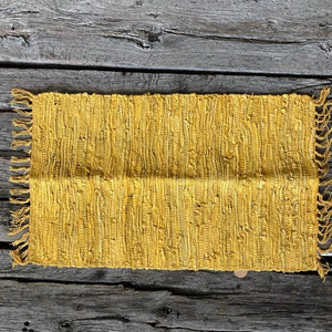 Goat leather rug 50×85cm mustard