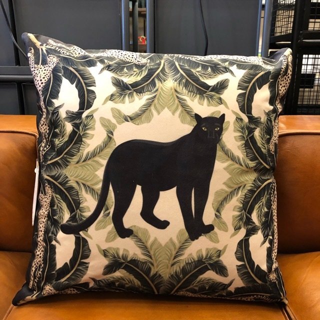 TOPANGA Homefurnishing ベルベットサファリクッションカバー　JAGUAR　45×45cm
