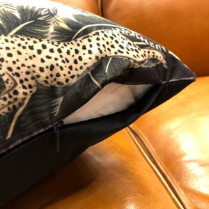TOPANGA Homefurnishing ベルベットサファリクッションカバー　JAGUAR　45×45cm